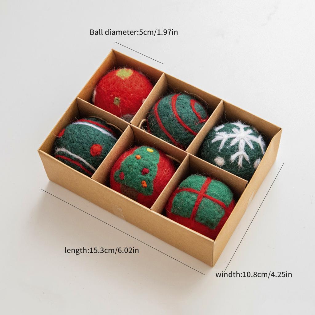 1 Box, Santa Claus and Snowman Felt Ball Pendant, for Christmas Tree, Christmas, Home and Window Display Decoration.