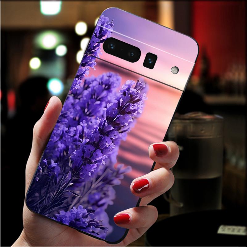 Lavender Purple Flower Phone Case For Google Pixel 8 7 Pro 7A 7 6A 6 Pro Pixel 8A 4A 3A 4 XL Pixel 5 6 4 3 3A XL