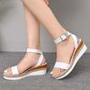 Fashion Women Sandals 2025 Summer Big Size Ankle Beach Women Lightweight Wedge Sandals Comfortable Open Toe Casual Designer Women Shoes
