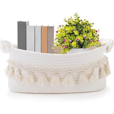 Плетеная корзина из хлопковой веревки для хранения мягкого белья декоративный органайзер для грязного белья