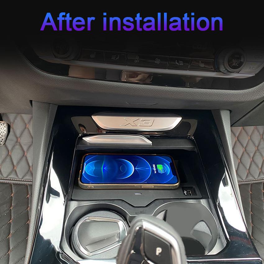 For BMW X3 X4 2025 2025 Car QI Wireless Charger 15w Fast Charging Plate Phone Holder Wireless Phone Charger for Accessories