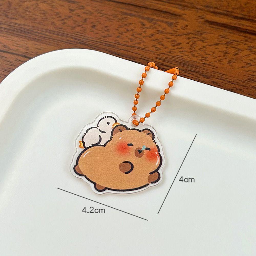 Acrylic Kapibara Bag Hanging Funny Capibara Pendant Kawaii Capybara Acrylic Keychain  Birthday Gift