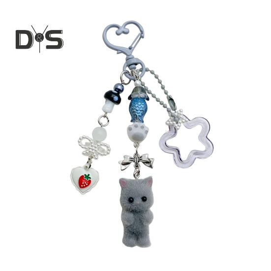 Брелок мультфильм плюшевый кот цветок рыба бант декор сумка на плечо школьная сумка украшение подвеска на день рождения подарок на день святого валентина