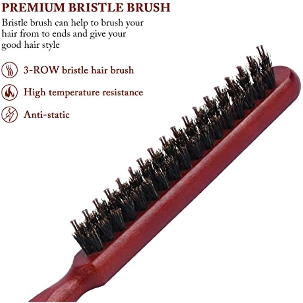 Anti Iron Comb, Wild Boar Bristle Curly Hair Brush, Natural Wood Hair Brush, Professional Salon Hairdressing Comb, Creating Fluffy Hair