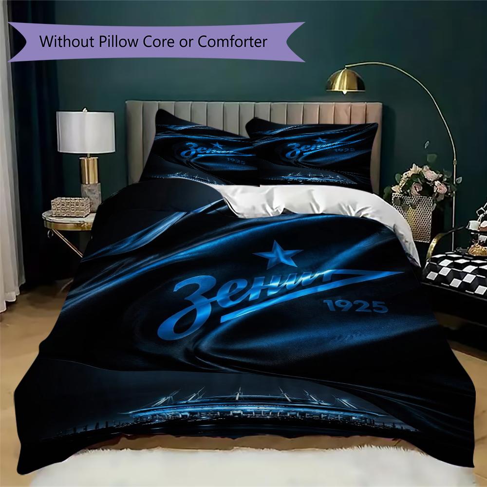 Ao Fk Zenit Sankt Peterburg Pattern Bedding uilt Set uilt Cover Pillowcase Home Decoration Birthday Gift (1*duvet cover + 2*pillowcase without core)