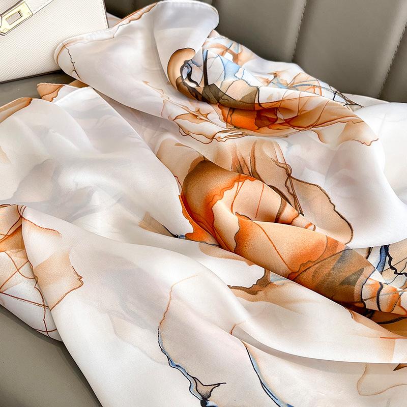 Лето в подарок Солнцезащитная бандана Женские Роскошные Шарфы 180X90СМ Модный Модель Шелковый Шарф Парный Стиль Популярный Дизайн Шали