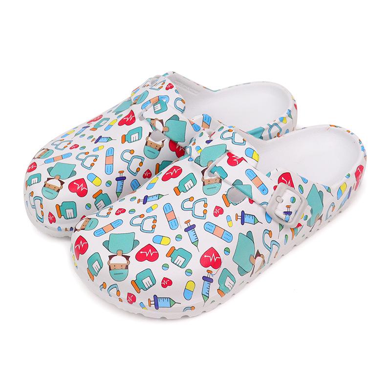 Men's & Women's Cartoon EVA Closed-Toe Soft Sole Protective Slippers for Operating Room & Laboratory