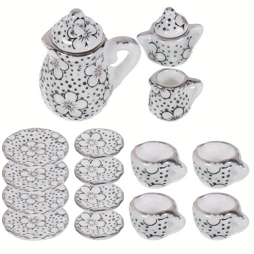 15 шт. набор мини-чайников, тарелок, чашек, аксессуаров, мини-керамической посуды, микро-аквариума, ландшафтного дизайна, украшения