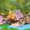 1Pcs Luminous Frog Figurines Mini Cartoon Resin Frog Colorful Car Ornaments Toys Doll Glowing Microlandscape Garden Decoration