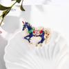 Popular Colorful Painting Horse Shape Brooch Enamel Lucky Horse Pin Lapel Collar Bag Dress Badge Fashion Jewelry Accessories