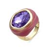Bague Luxenter En Cristal Violet Finie En or Jaune 18 Carats - Mantis