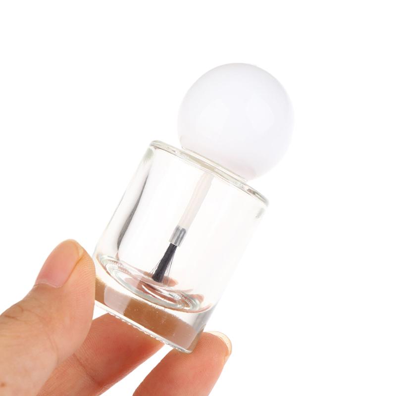 1pcs 15ml Empty Nail Polish Bottles Clear Glass Nail Gel Bottles With Brush Cap Nail Oil Nail Art Tool