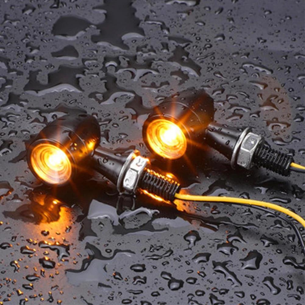 Motorcycle LED Turn Signal Black Motorcycle Bullet Lights Mini Turn Signals LED 8mm 12V Universal Led Motorcycle Indicator Lamps