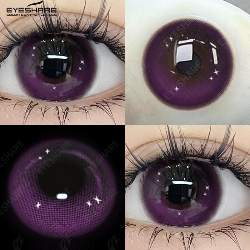 Eyeshare Красные контактные линзы 2 шт. Цветные линзы Контактные линзы с контейнером Натуральный размер Контактная косметика Годовые