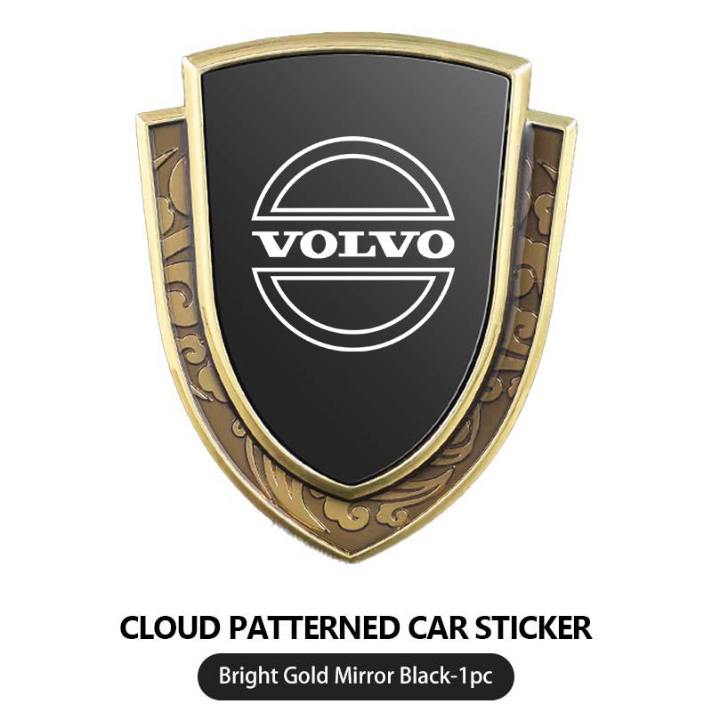 Car Shield Shape Adhesive Sticker Silver Decorative Exterior Sticker For Volvo XC60 XC90 S60 S80 V60 C70 S40 C30 V90 V60 C40