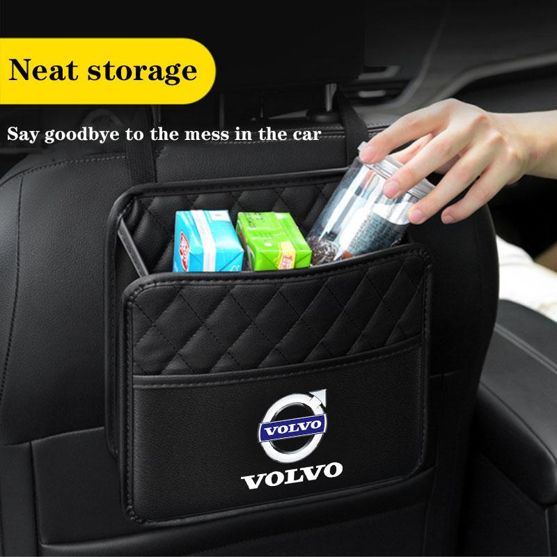 rkwad2 Car Seats Storage Bag Tissue Water Cup Pockets Stowing Tidying for Volvo RDESIGN S60 S90 XC40 XC60 XC90 AWD Car Accessories