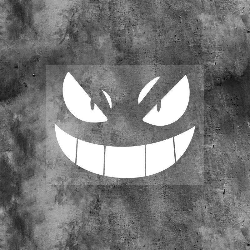 Creative Devil Smiley Car Stickers Electric Car Motorcycle Motorcycle Body Modification Stickers Fuel Tank Helmet Decoration