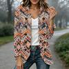 Women's Fashion Floral Print Long Sleeve Ruffled Open Front Cardigan for Everyday Casual Wear