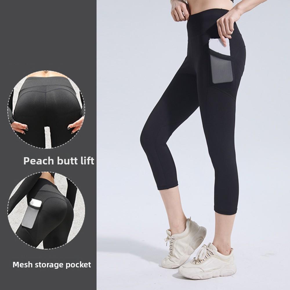 Mesh Pocket Fitness Pants Sportswear Sports Leggings Yoga Cropped Pants Women