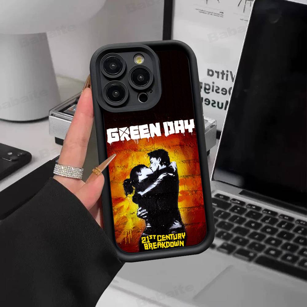 Rock Band G-Green Day Silicone Soft Phone Case For IPhone 17 16 15 14 Plus 13 12 Mini 11 Black Cover