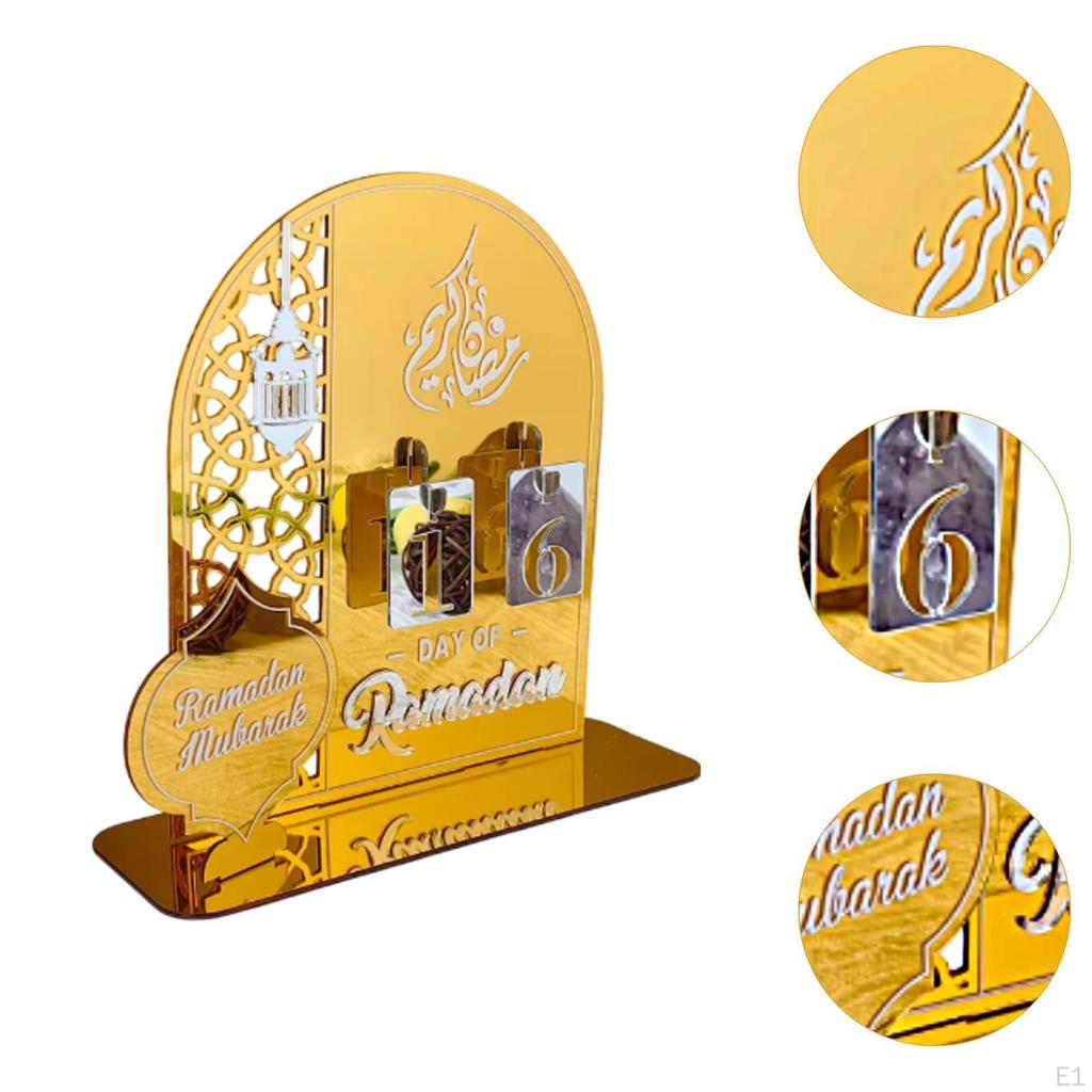 Ramadan Advent Calendar Centerpiece Sign Eid Decor for Window Mantle Bedroom