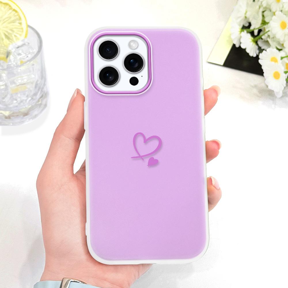 Простой Чехол для Телефона в Виде Сердца для IPhone 14 13 12 11 Pro Max Mini 7 8 6 6S Plus X XS XR SE 2020 2022 Конфетного Цвета