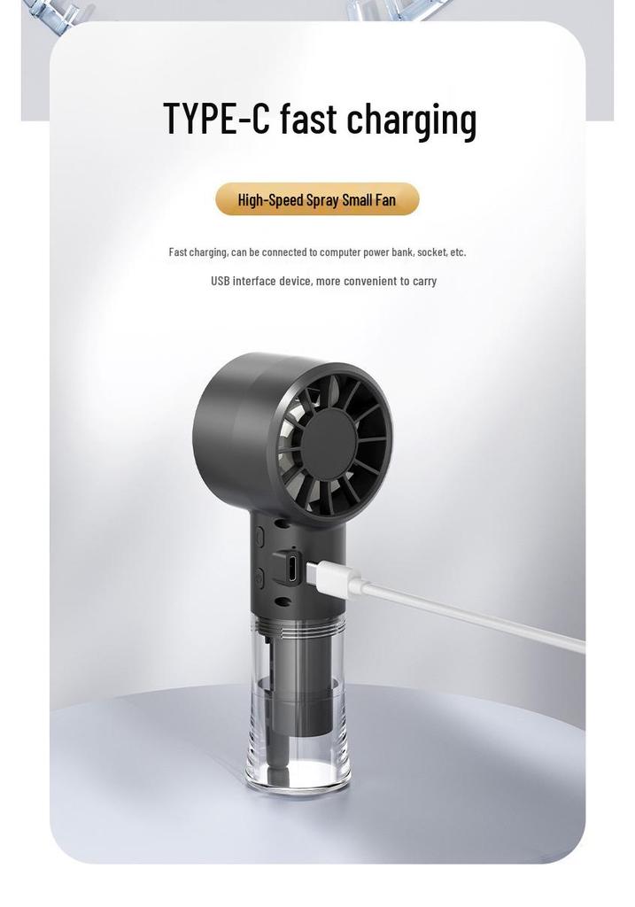 High-Speed Ice-Feeled Nano Mist Fan: Portable, Wearable, Mini Desktop Hydrating Fan