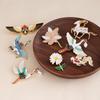 Chinese Style Crane & Deer Brooch with Lotus and Koi - Creative Retro Metal Pin Accessory