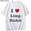 Футболки Lover Limpbizkit Модная Графическая Футболка Группы 100% Хлопок Летняя Одежда Уличный Стритвир Мужчины Женщины Эстетичные Футболки