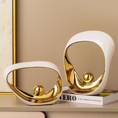 Абстрактные украшения Декоративные фигурки Золотые геометрические Офисные украшения Скульптура Керамические поделки Статуи Домашний декор