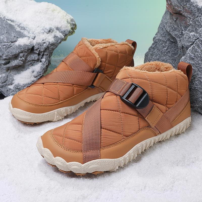 2025 Winter New Fashion Men's Boots Thickened Warm Cotton Shoes Short Plush Thick Soled Non-slip Male Sneakers Casual Snow Boots