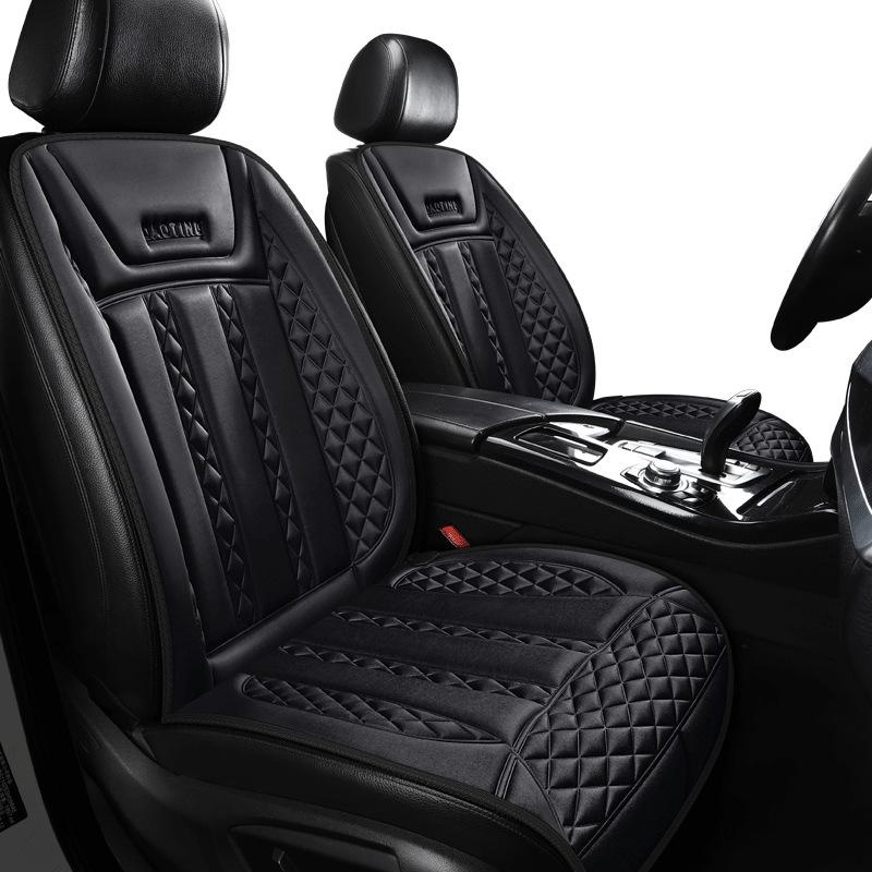 12V Heated Plush Car Seat Cushion - Winter Warmth for Front and Rear Seats