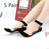 5 Pairs of Women's Summer Embroidered Non Slip Cotton Bottom Glass Silk Socks