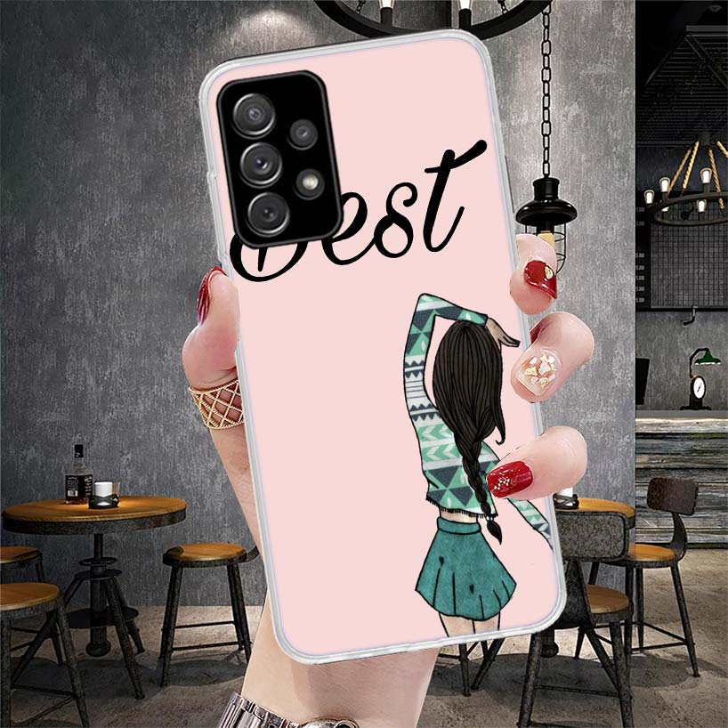 Лучшие подруги Навсегда BFF Мягкий Чехол Для Телефона Для Samsung Galaxy A13 A14 A15 A16 A17 A53 A54 A55 A56 A57 A33 A34 A35 A36 A37 A2