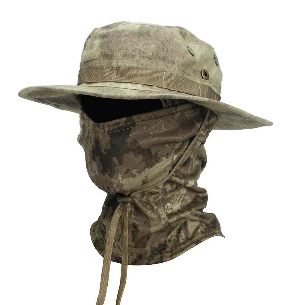 Camouflage Boonie Hat Balaclava Cap - Foldable Wide Brim Sun Hat For Outdoor Hunting Fishing, Soft Sunscreen Bucket Hat