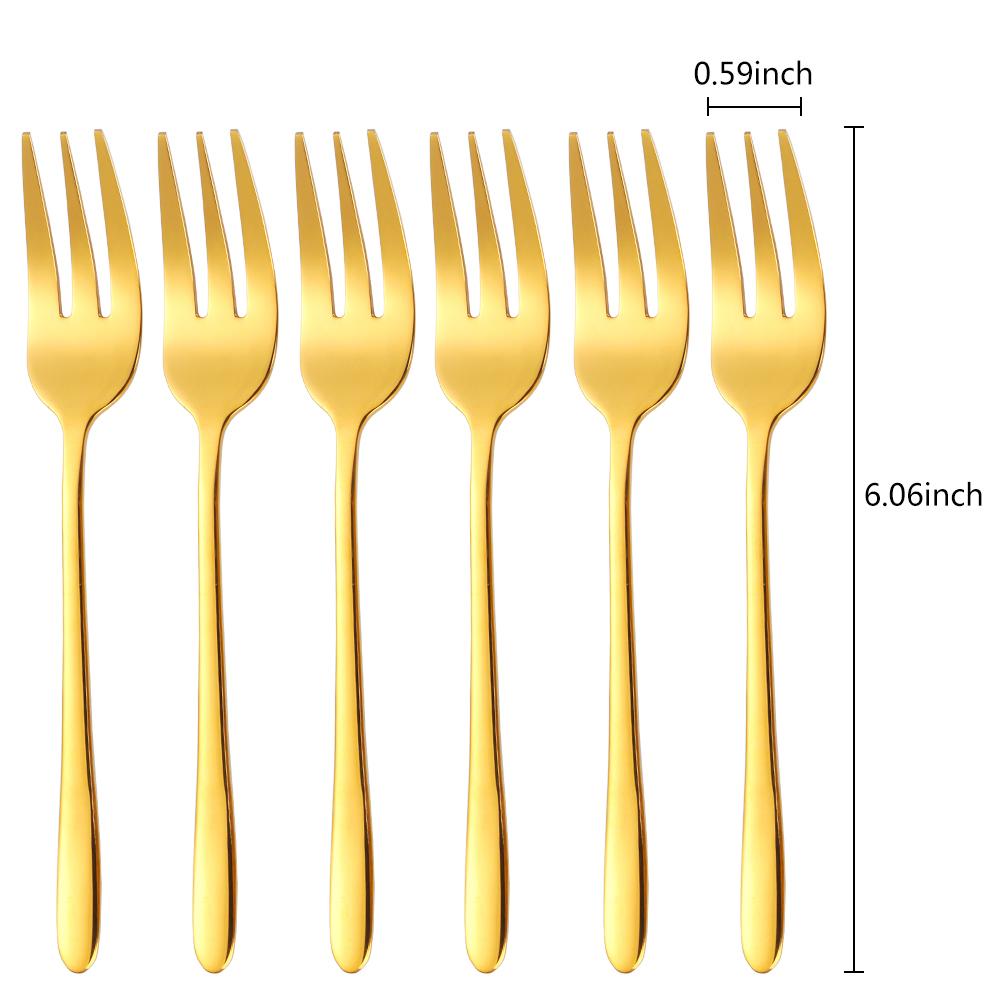 1/4/5/6 шт. Чайные вилки Вилка для фруктов Набор столовых приборов из нержавеющей стали Золотая вилка для торта Закуска Салат Столовые приборы Кухонная утварь