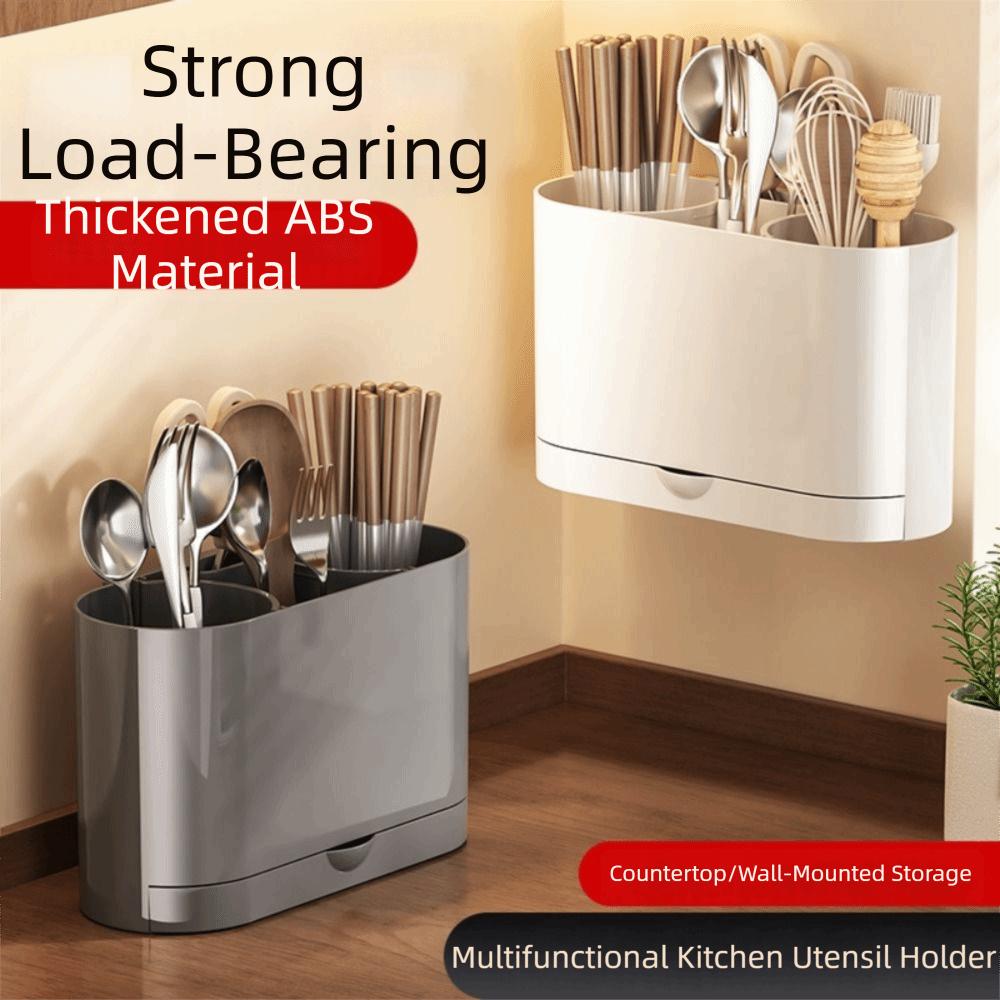 Drainage Hanging Chopsticks Cage with Water Tray Kitchen Utensil Holder Chopstick Drain Box