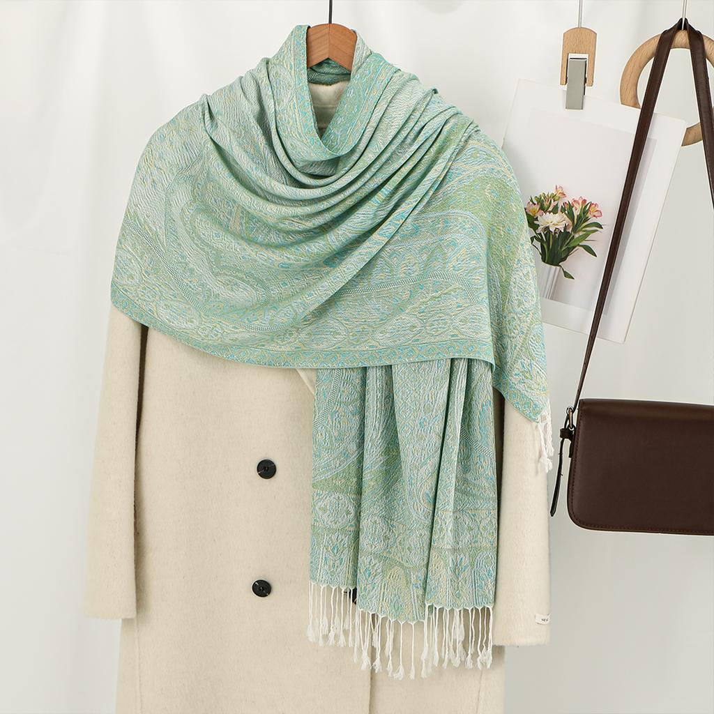 Vintage Paisley Embroidery Viscose Hijab Retro Cashew Cotton Muslim Women Scarf Wraps Ladies Elegant Shawls Turban Headscarf