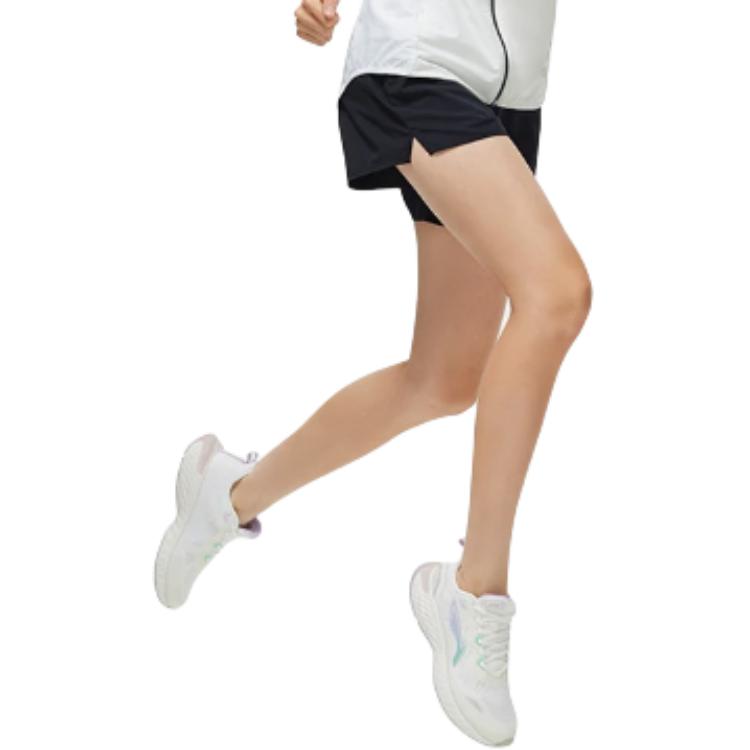 Li Ning Running Series однотонные быстросохнущие прохладные спортивные шорты женские шорты черные AKST476-1