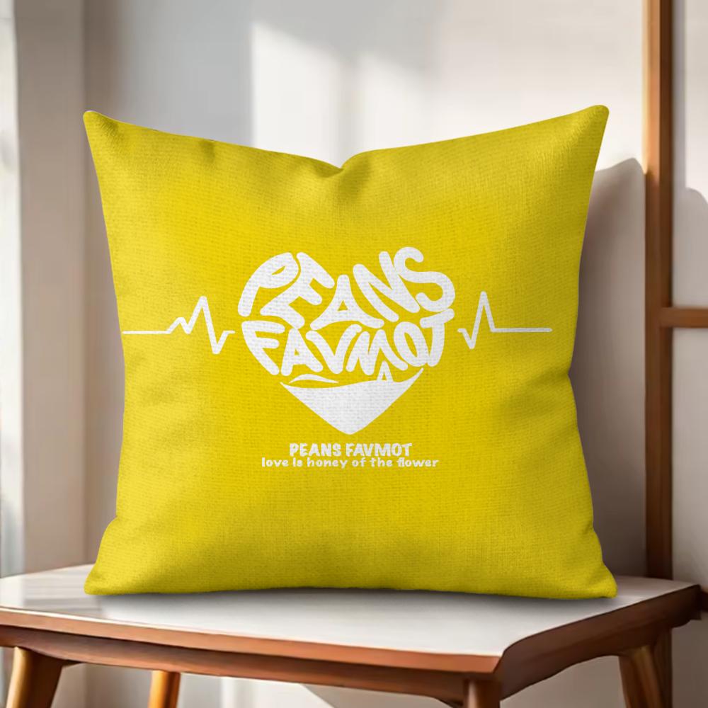 Creative love letters Cushion Cover Natural Linen Organic Fabric DoubleSided Printing Couch Pillow Covers Home Decor