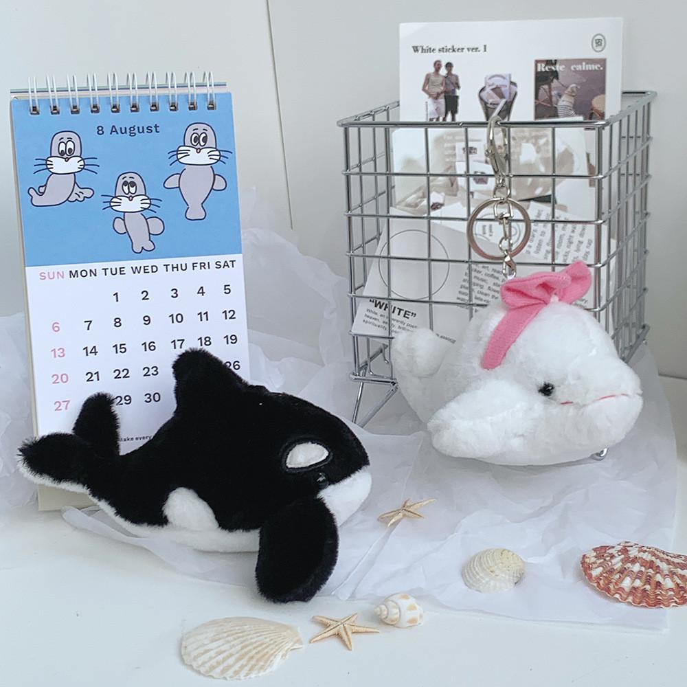 Cute Soft Plush Sea Animals Keychain Whale Dolphin Seal Backpack Accessory
