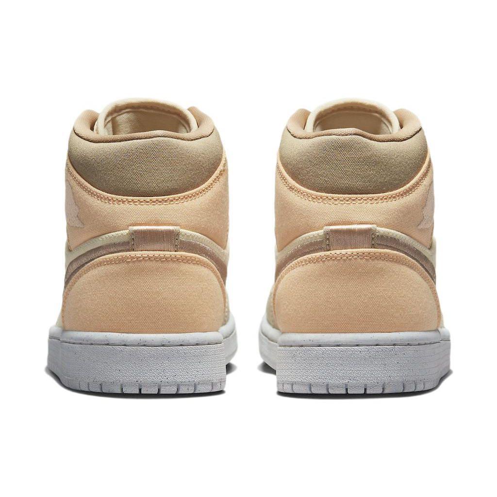 Air Jordan 1 Mid SE Muslin Canvas Women Sneakers Tan Celestial-Gold Sail DV0427-102