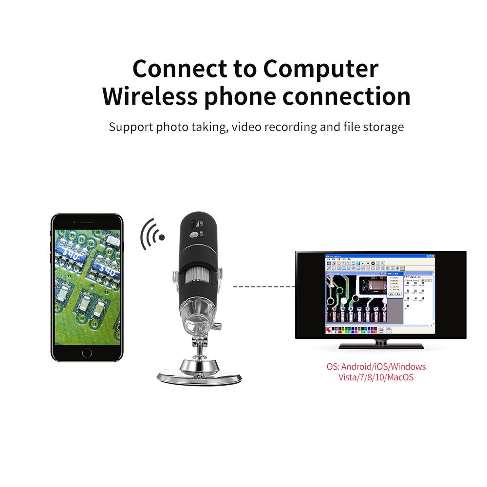 Беспроводной цифровой микроскоп HD 1080P WIFI Микроскоп Увеличение Мини Карманный ручной микроскоп