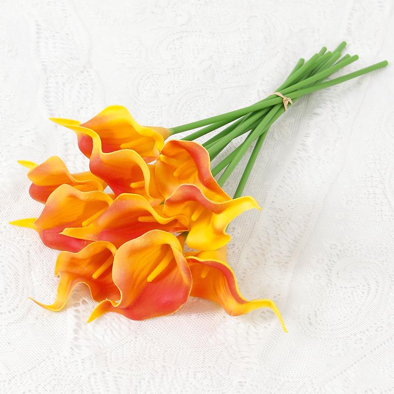 2/5Pieces Real Touch Calla Lily Artificial Flowers White Wedding Bouquet Bridal Shower Party Home Flower Decoration Fake Flowers