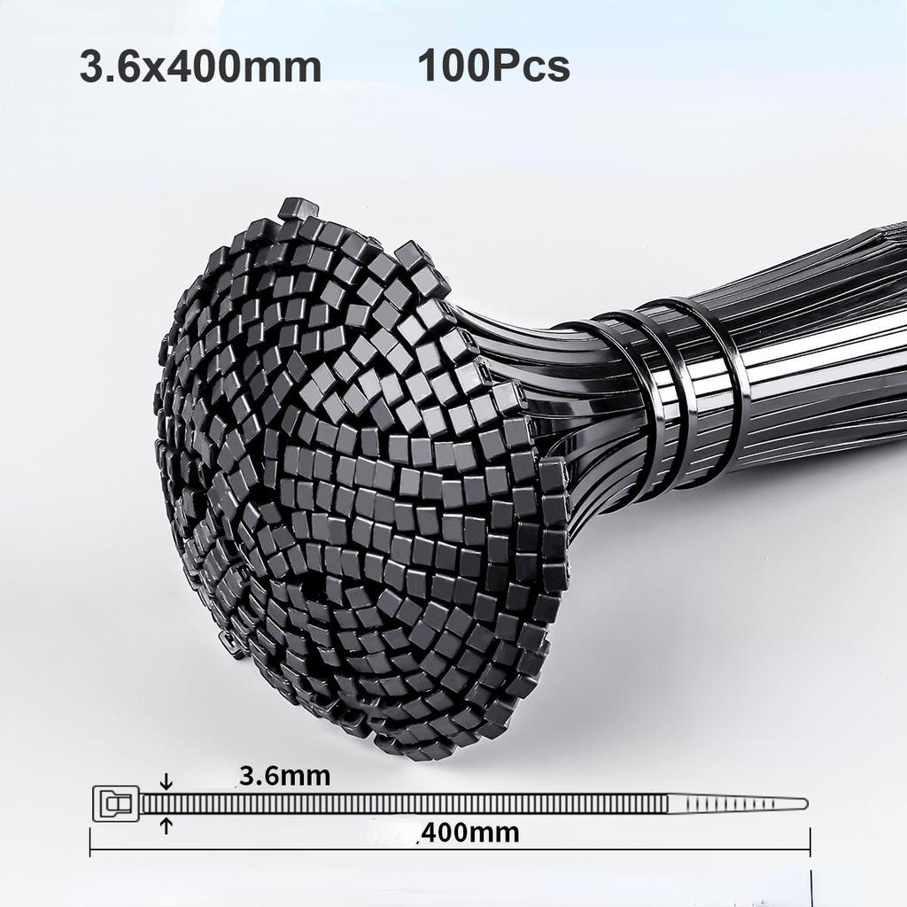 100Pcs Heavy Duty Self-locking Plastic Nylon Tie Wrap, Strong and Reliable Cable Ties