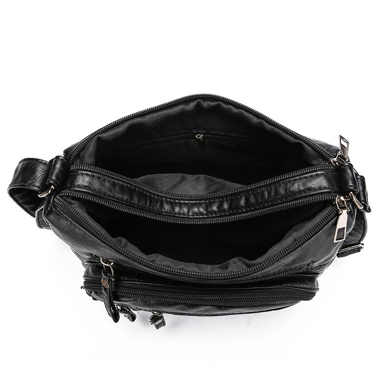 Модная сумка через плечо на молнии из искусственной кожи с несколькими карманами на плечо