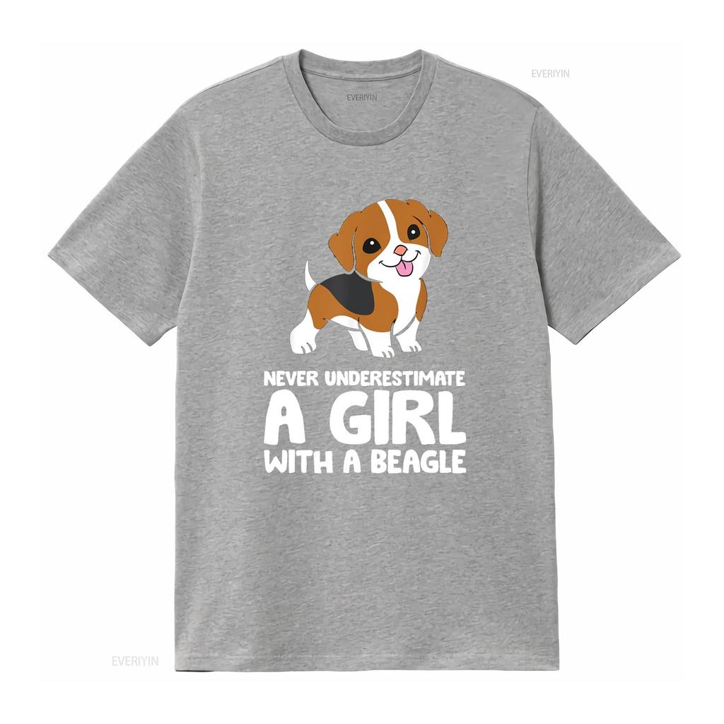 Never Underestimate A Girl With Beagle Dog T Shirt vintage Washed Stretched Versatile designer clothes Soft