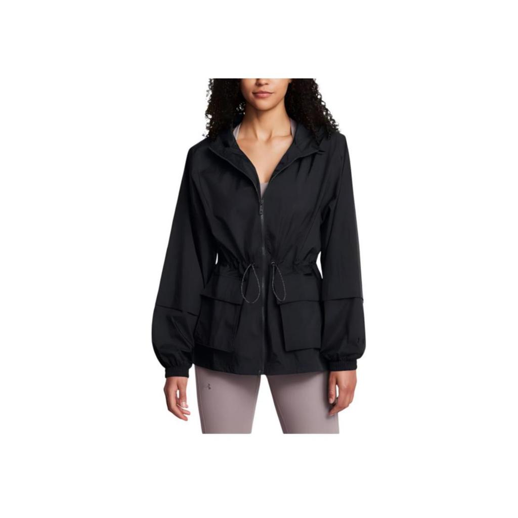 Under Armour Solid Color Zip-Up Hoodie Women Black 1386455-001