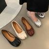 Мода 2025 Новая мода Странный носок Женские балетки Слипоны Летняя весенняя женская обувь с мелким вырезом Туфли-балетки с бантом-бабочкой