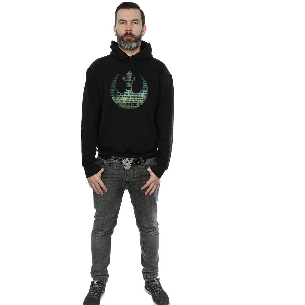 Star Wars Mens Rogue One I´m One With The Force Alliance Emblem Green Hoodie
